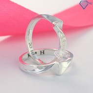 Nhẫn đôi bạc nhẫn cặp bạc đơn giản khắc tên ND0444 - Trang sức TNJ