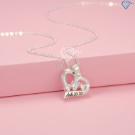 Quà tặng 20/10 cho bạn gái - Dây chuyền bạc nữ khắc tên hình trái tim DCN0460
