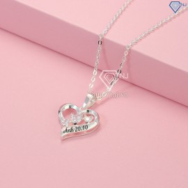 Quà tặng 20/10 cho bạn gái - Dây chuyền bạc nữ khắc tên hình trái tim DCN0460