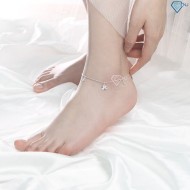 Quà tặng 20/10 cho bạn gái - Lắc chân bạc nữ hình cỏ 4 lá LCN0059 - Trang  sức TNJ