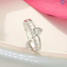 Quà tặng 20/10 cho bạn gái - Nhẫn bạc nữ đá chìm mặt trái tim đẹp NN0250 - Trang Sức TNJ