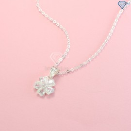 Quà tặng 20 10 cho vợ - Dây chuyền bạc nữ mặt họa tiết bông hoa đính đá đẹp DCN0420