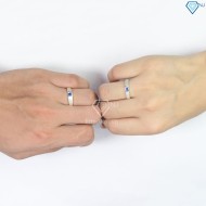 Nhẫn đôi bạc đẹp đính đá xanh dương tinh tế ND0095 - Trang sức TNJ