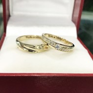 Nhẫn đôi bạc nhẫn cặp bạc xi mạ vàng ND0422