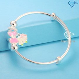 Quà thôi nôi cho bé gái lắc bạc cho bé gái hình Hello Kitty LTT0049 - Trang Sức TNJ