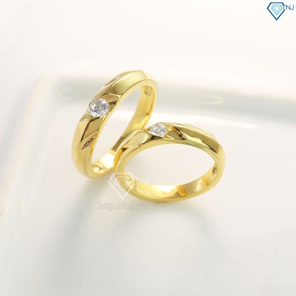 Nhẫn đôi bạc nhẫn cặp bạc đẹp xi mạ vàng ND0089 - Trang Sức TNJ