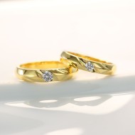 Nhẫn đôi bạc nhẫn cặp bạc đẹp xi mạ vàng ND0089