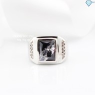 Nhẫn bạc nam mặt đá đẹp 2 màu NNA0047