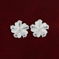Bông tai bạc nữ hình bông hoa đính đá đẹp BTN0078