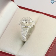 Quà tặng mẹ nhẫn bạc nữ hình bông hoa đính đá đẹp NN0261 - Trang Sức TNJ