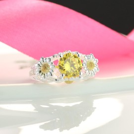Nhẫn bạc nữ hình bông Hoa Hướng Dương đẹp NN0198