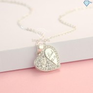 Quà tặng sinh nhật dây chuyền bạc nữ khắc tên mặt hình trái tim DCN0451 - Trang sức TNJ