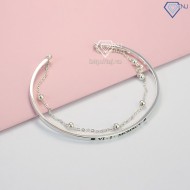 Quà tặng sinh nhật lắc tay bạc nữ dạng kiềng khắc tên LTN0194 - Trang Sức TNJ