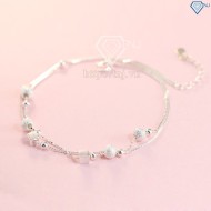 Lắc chân nữ bạc họa tiết lập phương tinh tế LCN0035