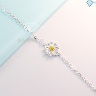 Quà sinh nhật cho bạn thân lắc tay bạc nữ hoa cúc họa mi LTN0110 - Trang Sức TNJ