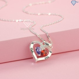 Quà sinh nhật cho bạn gái dây chuyền bạc nữ khắc tên hình trái tim DCN0496 - Trang sức TNJ