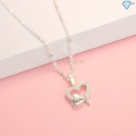 Quà sinh nhật cho người yêu dây chuyền bạc nữ hình trái tim khắc tên đẹp DCN0450 - Trang Sức TNJ