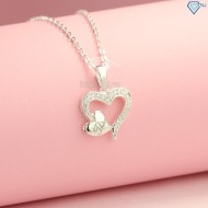 Quà sinh nhật cho người yêu dây chuyền bạc nữ hình trái tim khắc tên đẹp DCN0450 - Trang Sức TNJ