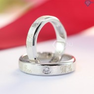 Quà sinh nhật cho bạn gái nhẫn bạc đôi khắc tên theo yêu cầu ND0351 - Trang sức TNJ