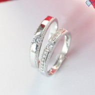 Quà sinh nhật cho bạn gái nhẫn đôi bạc nhẫn cặp bạc đẹp ND0370 - Trang Sức TNJ