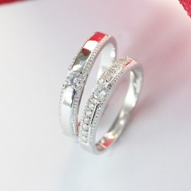 Quà sinh nhật cho bạn gái nhẫn đôi bạc nhẫn cặp bạc đẹp ND0370