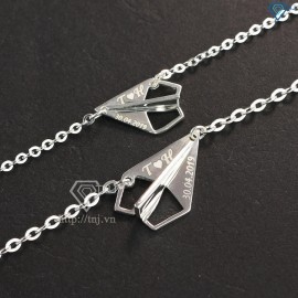 Quà sinh nhật cho người yêu dây chuyền cặp đôi giá rẻ hình máy bay DCD0028