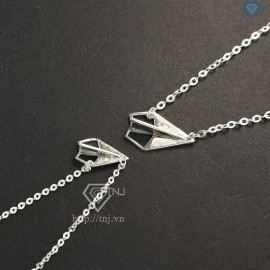 Quà sinh nhật cho người yêu dây chuyền cặp đôi giá rẻ hình máy bay DCD0028