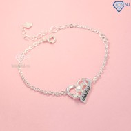 Quà sinh nhật cho bạn gái lắc tay bạc nữ khắc tên hình trái tim LTN0209 - Trang sức TNJ