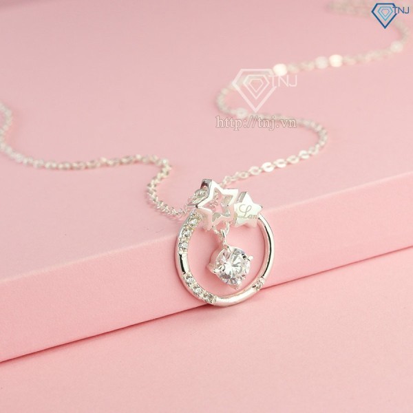 Mua quà gì tặng cô giáo nhân ngày 20 11 dây chuyền bạc nữ mặt trăng sao khắc tên DCN0249 - Trang sức TNJ