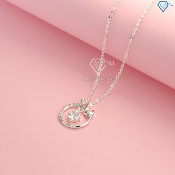Mua quà gì tặng cô giáo nhân ngày 20 11 dây chuyền bạc nữ mặt trăng sao khắc tên DCN0249 - Trang sức TNJ