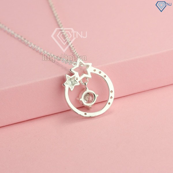 Mua quà gì tặng cô giáo nhân ngày 20 11 dây chuyền bạc nữ mặt trăng sao khắc tên DCN0249 - Trang sức TNJ