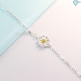 Mua quà gì tặng cô giáo nhân ngày 20 11 lắc tay bạc nữ hoa cúc họa mi LTN0110 - Trang Sức TNJ