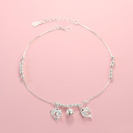 Mua quà gì tặng cô giáo nhân ngày 20 11 lắc chân bạc nữ hình cá heo đính đá đẹp LCN0048