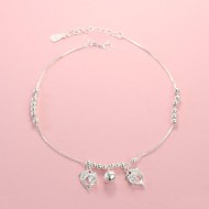 Mua quà gì tặng cô giáo nhân ngày 20 11 lắc chân bạc nữ hình cá heo đính đá đẹp LCN0048