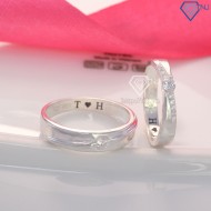Nhẫn đôi nam nữ bằng bạc ND0449 - Trang sức TNJ