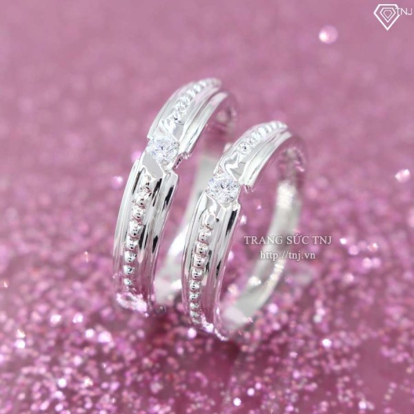 Nhẫn đôi bạc nhẫn cặp bạc đính đá ND0317 - Trang sức TNJ
