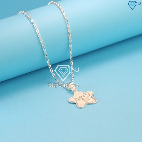Quà noel cho con gái dây chuyền bạc khắc tên hình ngôi sao DCT0026 - Trang Sức TNJ