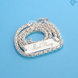 Quà noel cho bé trai dây chuyền bạc khắc tên cho bé DTA0008 - Trang Sức TNJ