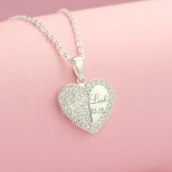 Quà giáng sinh cho người yêu dây chuyền bạc nữ khắc tên mặt hình trái tim DCN0451 - Trang sức TNJ