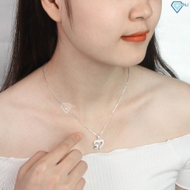 Quà giáng sinh cho người yêu dây chuyền bạc nữ hình trái tim khắc tên đẹp DCN0450 - Trang Sức TNJ
