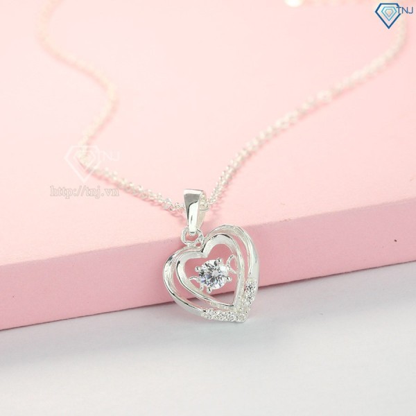 Quà giáng sinh cho người yêu dây chuyền bạc nữ hình trái tim DCN0424 - Trang sức TNJ