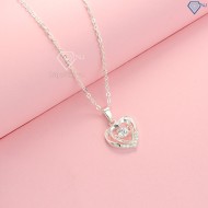 Quà giáng sinh cho người yêu dây chuyền bạc nữ hình trái tim DCN0424 - Trang sức TNJ