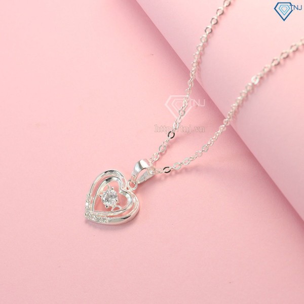 Quà giáng sinh cho người yêu dây chuyền bạc nữ hình trái tim DCN0424 - Trang sức TNJ
