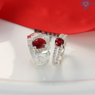 Nhẫn đôi bạc nhẫn cặp bạc đẹp đính đá đỏ sang trọng ND0217 - Trang Sức TNJ