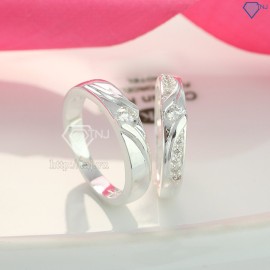 Quà giáng sinh cho người yêu nhẫn đôi bạc khắc tên ND0253 - Trang Sức TNJ