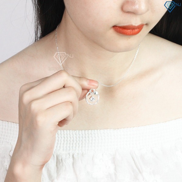 Quà noel cho crush dây chuyền bạc nữ mặt trăng sao khắc tên DCN0249 - Trang sức TNJ