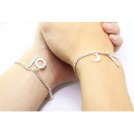 Vòng tay đôi bạc vòng tay cặp bạc Sun Moon khắc tên theo yêu cầu ý nghĩa LTD0001