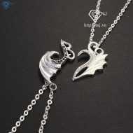 Quà noel cho crush dây chuyền cặp bạc hình đôi cánh thiên thần DCD0011 - Trang sức TNJ