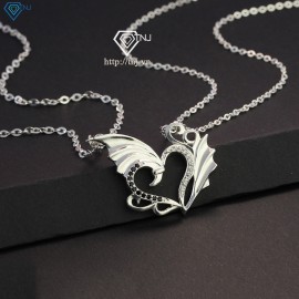 Quà noel cho crush dây chuyền cặp bạc hình đôi cánh thiên thần DCD0011 - Trang sức TNJ