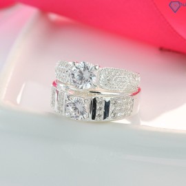 Quà noel cho bạn gái nhẫn đôi bạc nhẫn cặp bạc đẹp ND0269